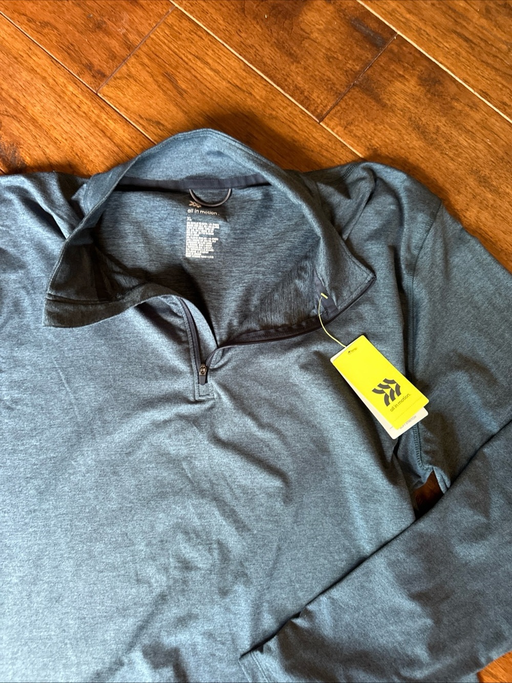 New Mens Soft Stretch Cozy 1/4 Zip Pullover - All in Motion Blue -MSRP $25